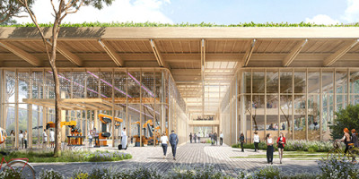 Artists render of the exterior of First Building