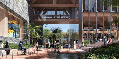 Artist render of Second Building courtyard